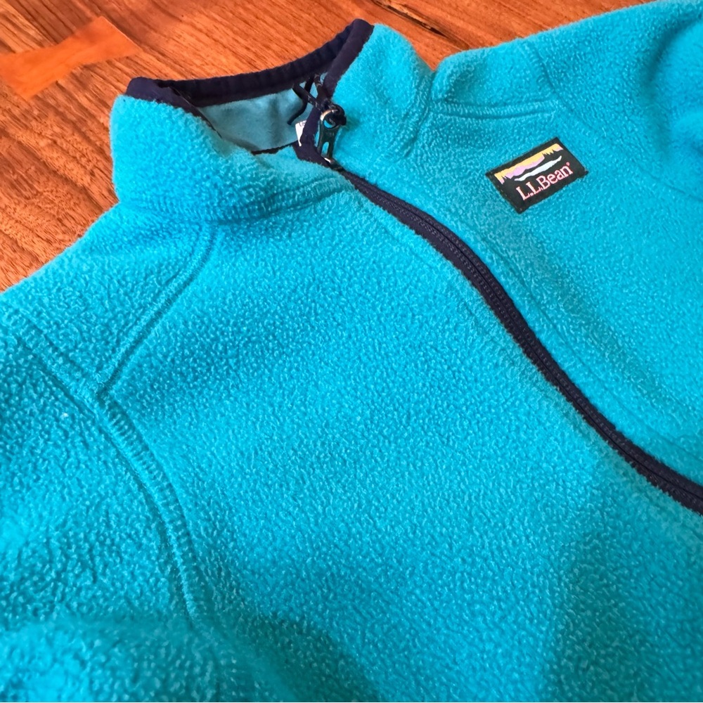 LL Bean Teal Fleece Full Zip Jacket. Size Kids 4. - Picture 15 of 17